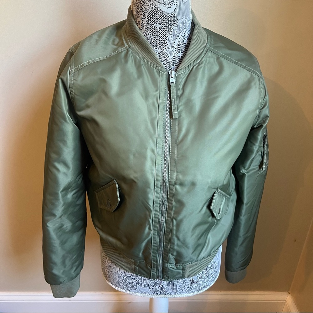 Hollister Army Green Bomber Jacket Sz Small